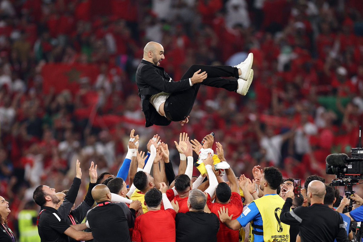ICEFMUniJos's tweet photo. Morocco into the last 16 for the only time since 1986 when they became the first African side to reach the World Cup knockout stage. An incredible achievement. Coach Walid
Regragui was only appointed 81 days before the World Cup.👏🇲🇦
@sportslite247
#IceFm https://t.co/BZdJkYxzg7