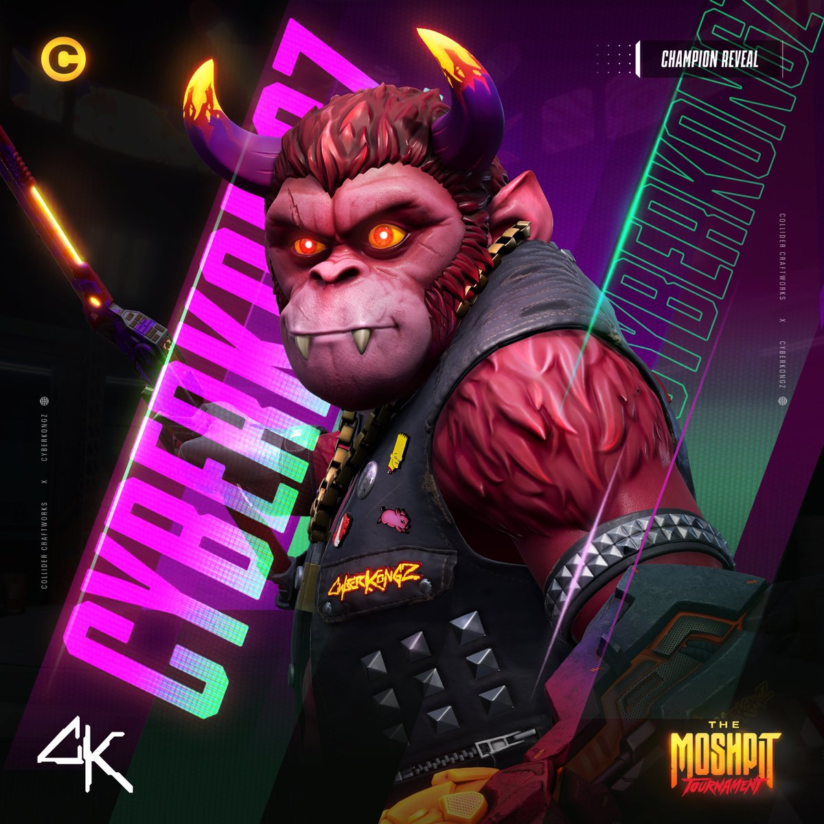 🦍 𝐂𝐊 𝐌𝐎𝐒𝐇𝐏𝐈𝐓 𝐂𝐇𝐀𝐌𝐏𝐈𝐎𝐍 🦍

There's a rumble in the jungle 🦧 

Coco Kong will be landing in the pit with the rest of the MT Champions 🤟 

<a href="/CyberKongz/">CyberKongz</a> Champion will be available for the MT Main Event version!

#MoshpitTournament🏆