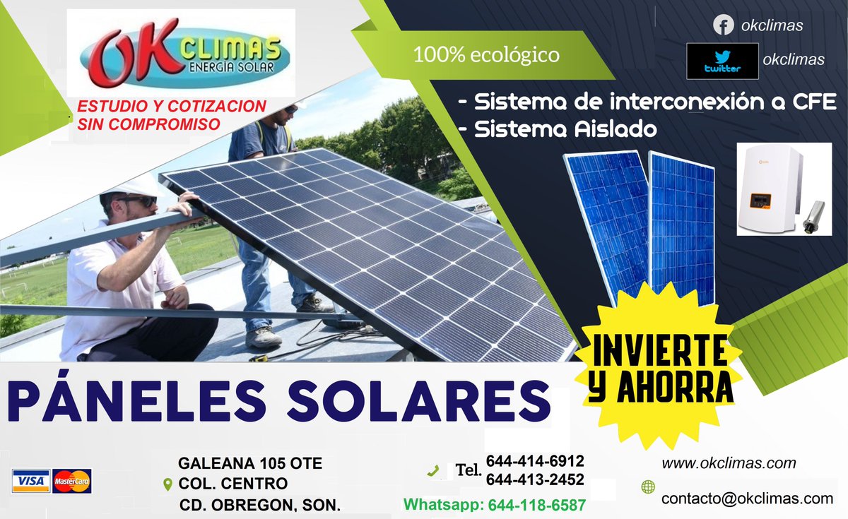okclimas's tweet photo. Invierte en PANELES SOLARES ¡¡ https://t.co/RGlN16IK0G