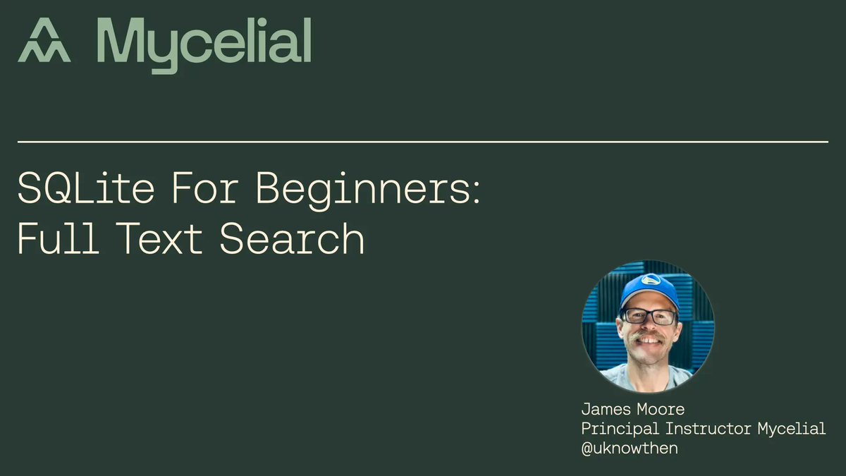 #SQLite has an extension called FTS5, which provides full text search capabilities to your SQLite database.

So, how do you use the full text search features in SQLite?

Watch this short video to learn more. 

mycelial.com/blog/sqlite-fu…