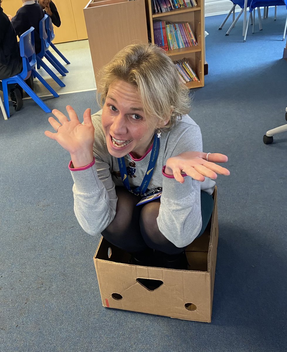 MrsVeriTea's tweet photo. So - this pretty much sums up my day… Who knew you could teach imperative verbs from inside a box in order to help de-escalate one of your children &amp; keep the lesson going?! 
#IWorkWithLittlePeople #LittlePeopleAreAmazing #LifeIsNeverDull #KS1Teacher #Inclusion #MeetingTheNeed https://t.co/kkOZZNwvGK