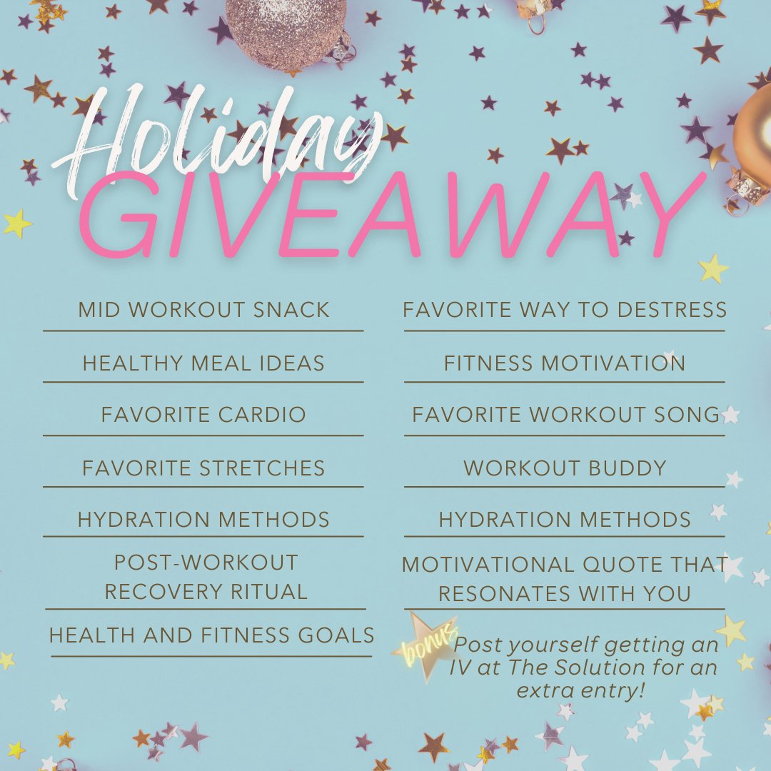 We’re ready for the holidays! Join us this month in our 12 Days of Christmas giveaway, with the prize being one of our brand new Holiday Bliss IVs! 

Join us on Instagram <a href="/thesolutioniv/">The Solution</a> for details!

#thesolution #holidaygiveaway #december