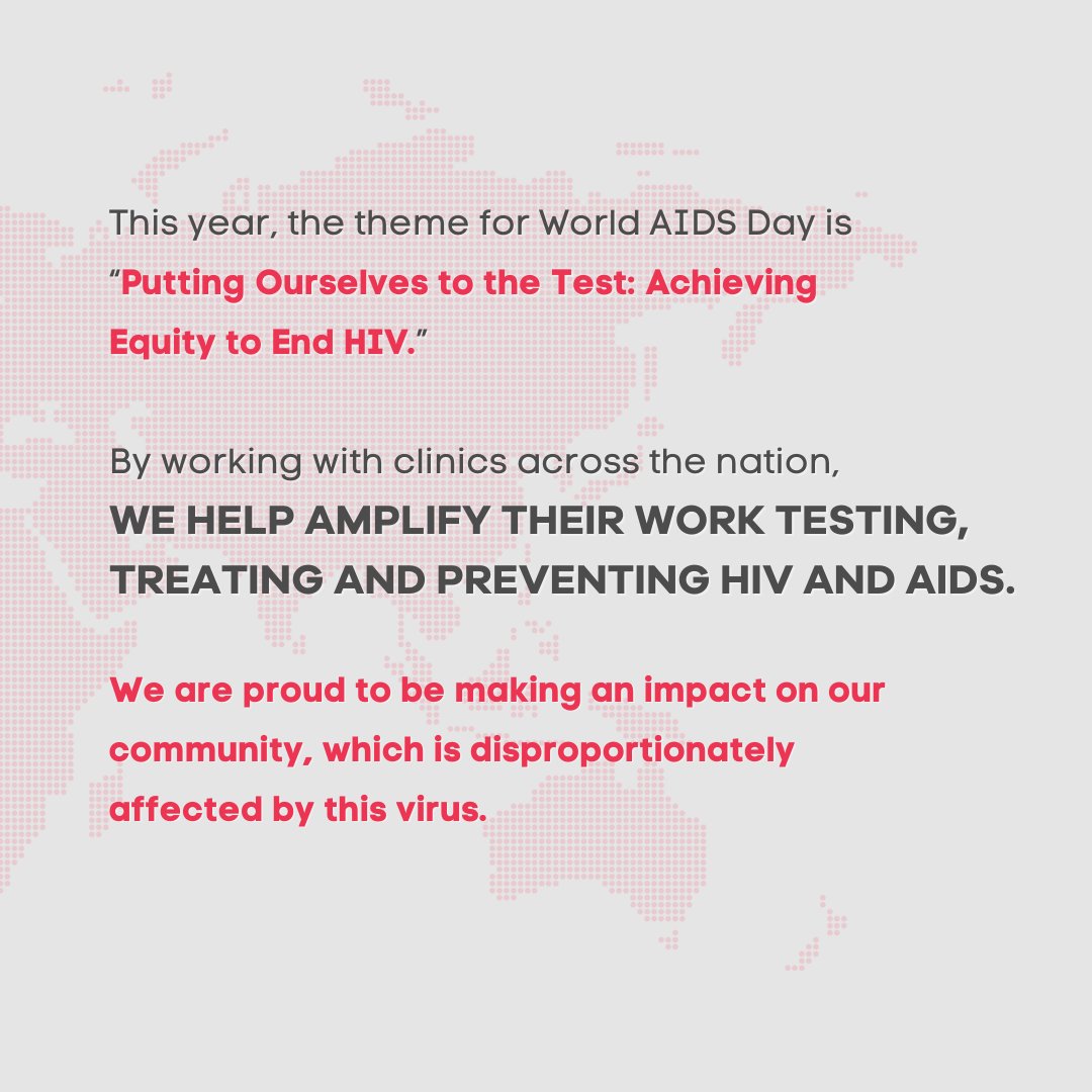 On #WorldAidsDay, we are grateful to partner with health clinics to help in the fight against HIV and AIDs.