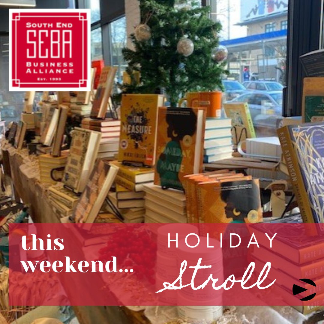 Join us on the @SEBA02118 holiday stroll this weekend! Support local South End restaurants, shops, and galleries, and stop by our HALF-OFF SALE along the route! #boston #seba  #holidaygifts #bostonbookstores #indiebookstore #youthrun