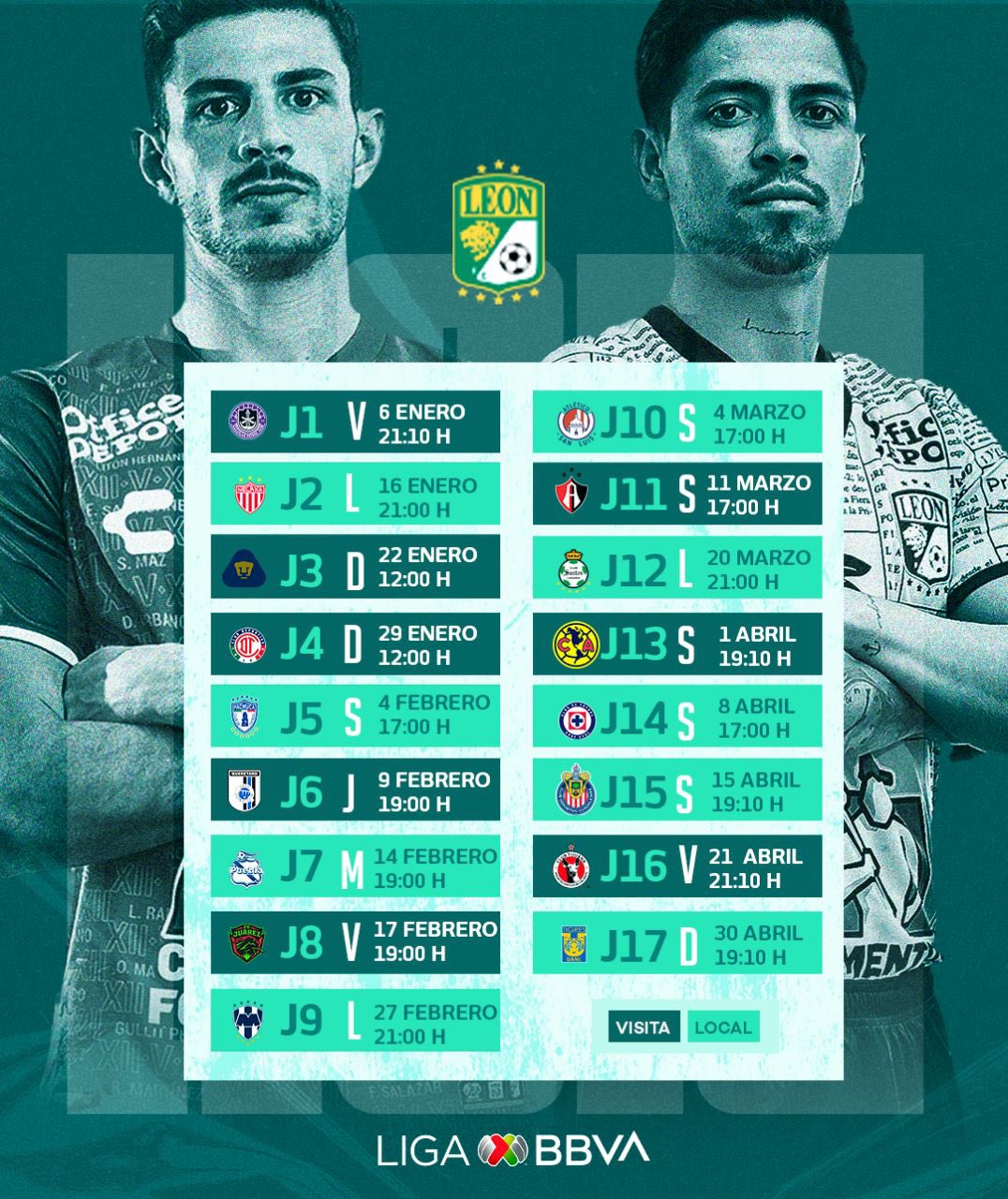 Total 105+ imagen calendario club leon 2023