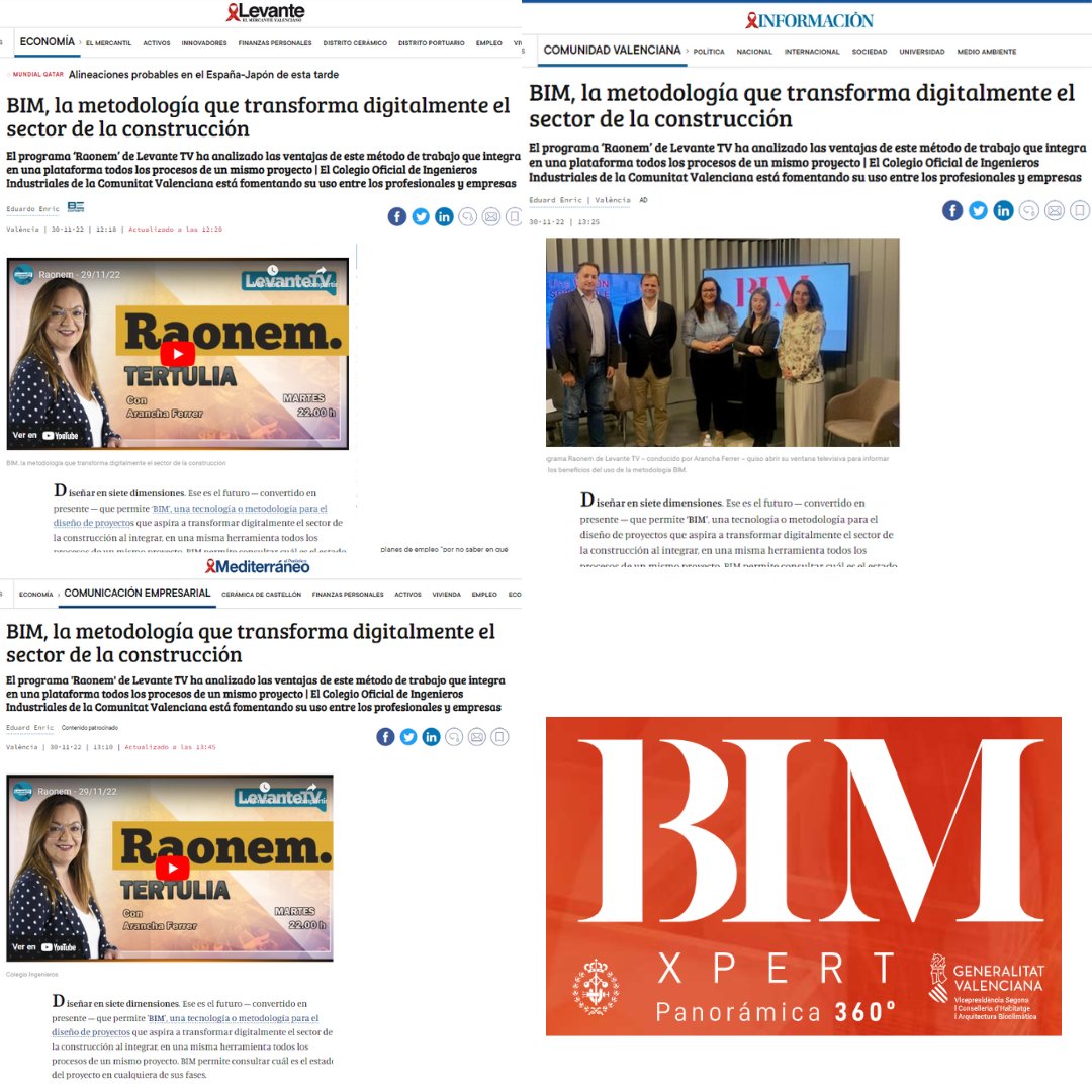 IndustrialesCV's tweet photo. #BIM #bimxpert360 #IngenieriaIndustrial #IICV #Formación #Construcción #Tertulia #TV #prensavalenciana https://t.co/Yb0CmLMgyr