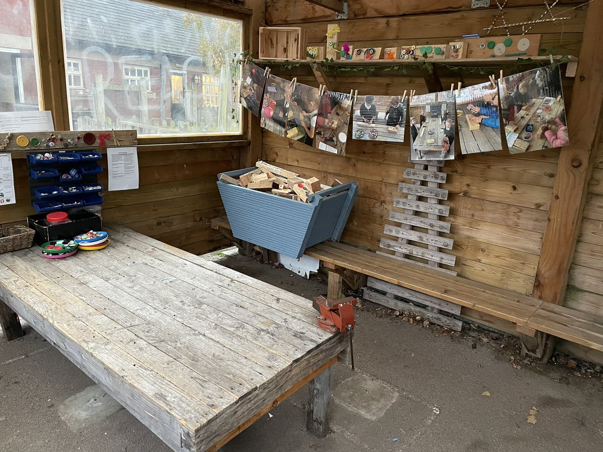 misshappyjones's tweet photo. @MissDesmond1 and I want to say a huge thank you to our reception barn/ woodwork dream team! @MissGibbsEY @miss_jjeffreys @mrsgreensill #woodwork #looseparts #clay #enablinglearning https://t.co/UHdikkAly1