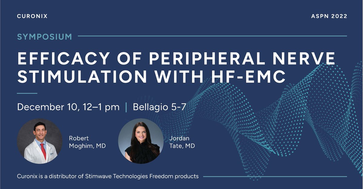 We’re heading to Las Vegas for ASPN’s 2022 Innovation Summit! Join us on December 10th at the Efficiency of Peripheral Nerve Stimulation with HF-EMC Symposium. We look forward to seeing you there! #ASPN22