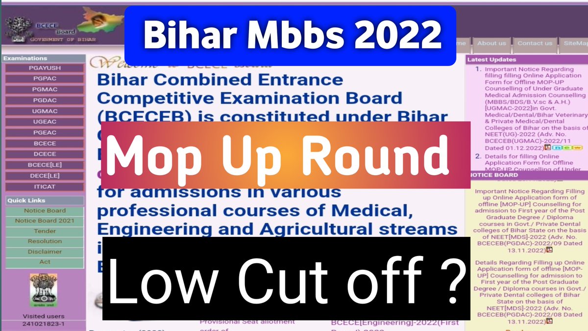 education_ji's tweet photo. For NEET Low Score  😍 Bihar MBBS Mop Up Round Date Announced ? Last Chan... https://t.co/wJvTOqqICb via @YouTube https://t.co/rNiCBP8ztz