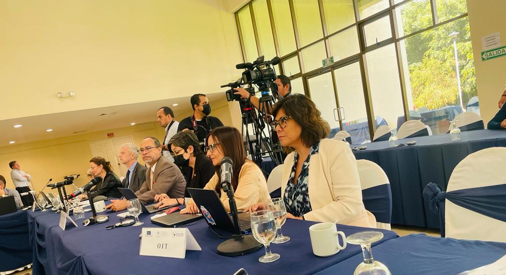 OITMexico's tweet image. La #OIT reitera su acompañamiento continuo a la #CRM para reforzar la dimensión laboral de la migración, una de las prioridades identificadas en la Reunión Viceministerial de la #CRM. Felicitamos a la PPT saliente de El Salvador y a la nueva PPT de Panamá.