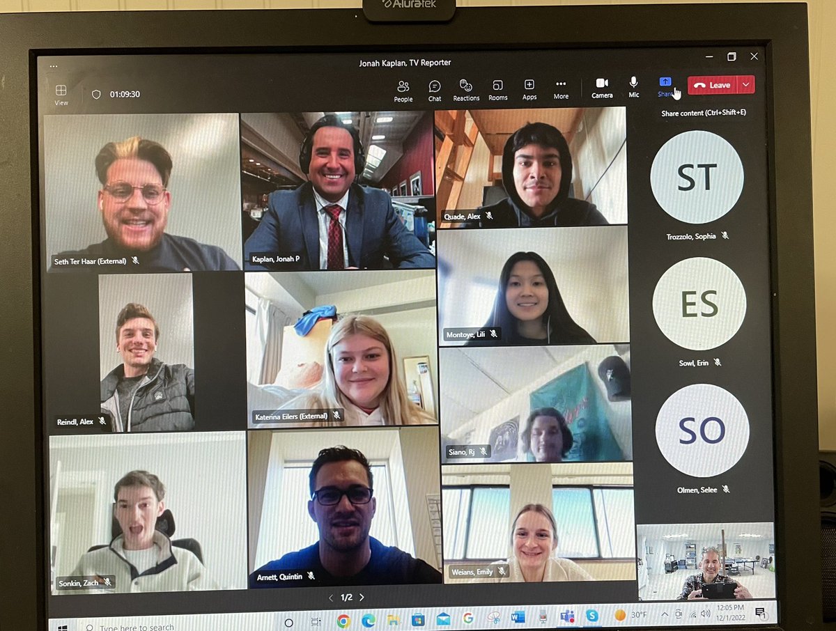 fantle's tweet photo. Thanks to TV reporter @JonahPKaplan from @WCCO in the Twin Cities for dispensing such great information to my media writing class @MarquetteU @mujournalism @MUCollegeofComm https://t.co/Gmvp67IrZd