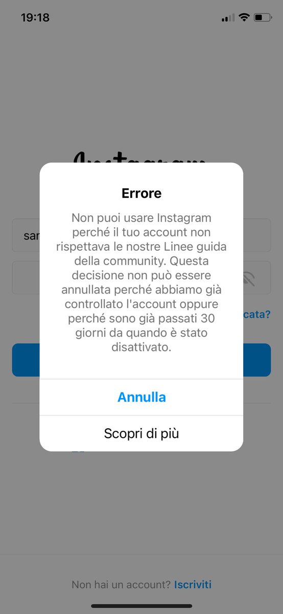 sanson_emmaa's tweet photo. #instagramdown Da lunedì che Instagram mi ha disabilitato l’account, oggi mi esce questo, anche se non ho violato nessuna linea guida. Qualche soluzione? https://t.co/ngtvX5vqkl