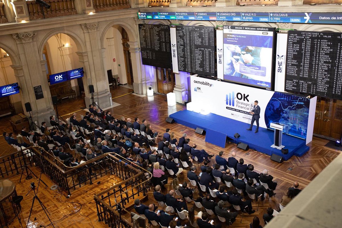 Othman_Ktiri's tweet photo. Jornada muy especial en el #IIIOKStrategicAndFinancialDay presentando la previsión de cierre del ejercicio 2022 de #OKMobilityGroup.

Very special day at the #IIIOKStrategicAndFinancialDay presented the forecast for #OKMobilityGroup's 2022 financial year-end. 

#BolsadeMadrid https://t.co/yZq5YkUBmO