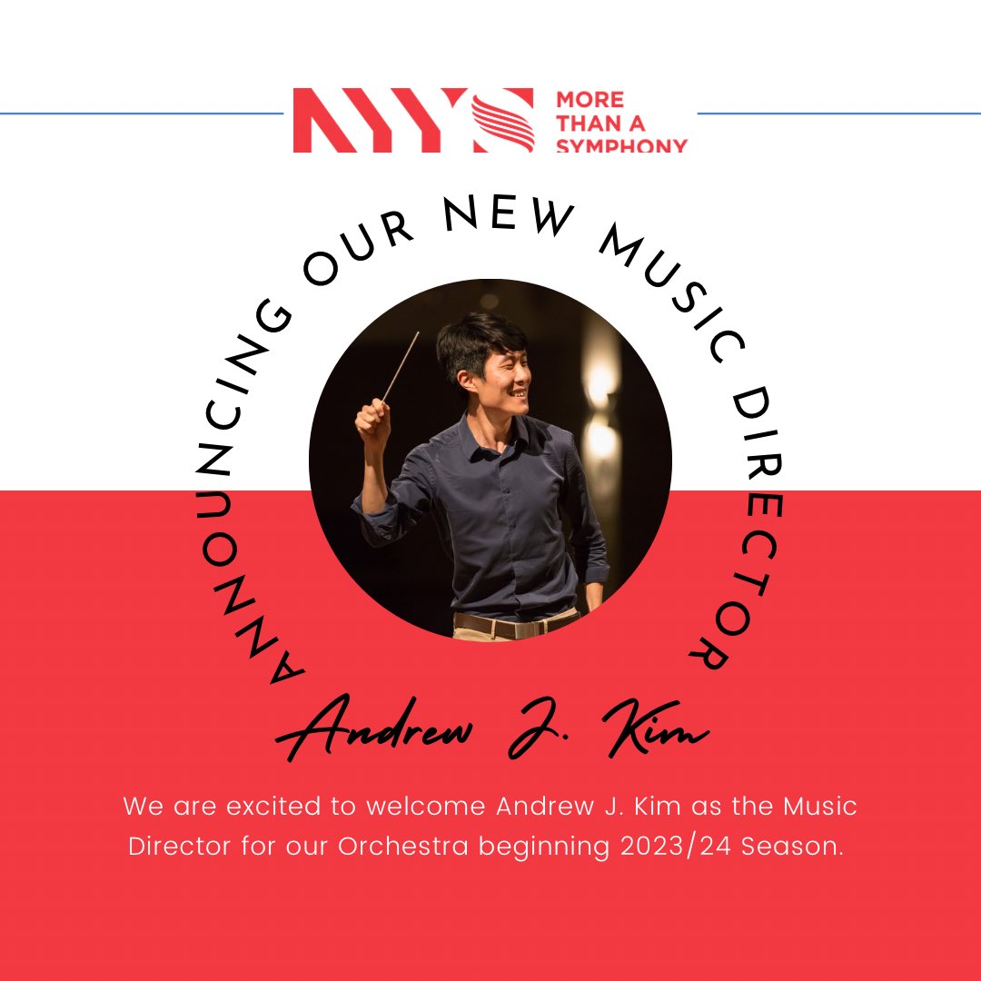 NYYS appoints Andrew Jinhong Kim as new music director for 2023/24 season. Join us in welcoming Andrew! #orchestra #musicdirector #classicalmusic #musiceducation