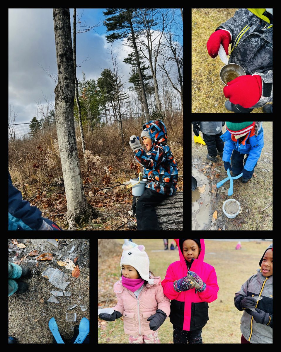 birch_kinders's tweet photo. Ice & puddles provided so many play experiences today: water for painting, train tickets, cake ingredients, transportation items, spy scopes, portal creators, … It’s amazing what rhythms in nature can inspire. #ocsbOutdoors #RhythmsOfNature @kinderpines https://t.co/JpwEKjYJIr