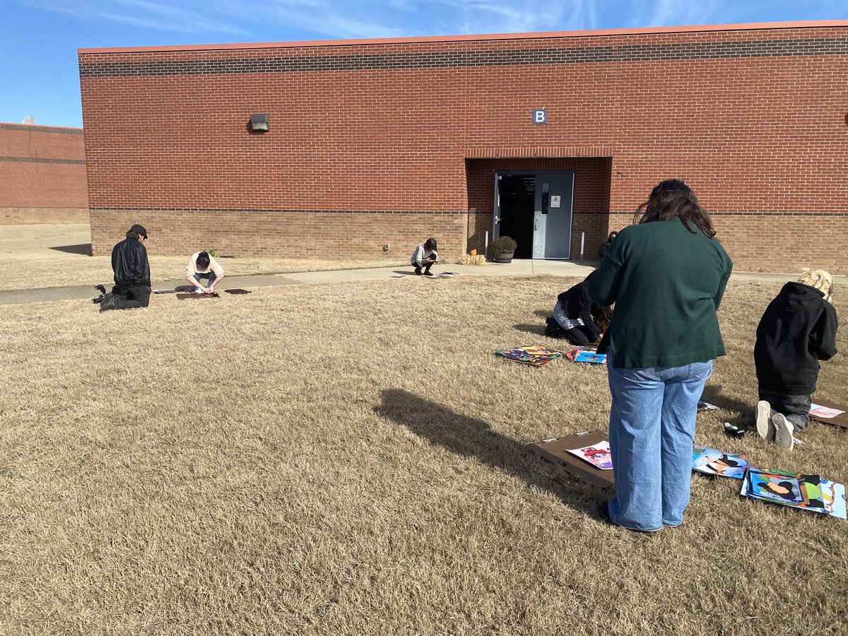 AP Art is wrapping up and we’re taking pictures of our portfolios in the best lighting possible.