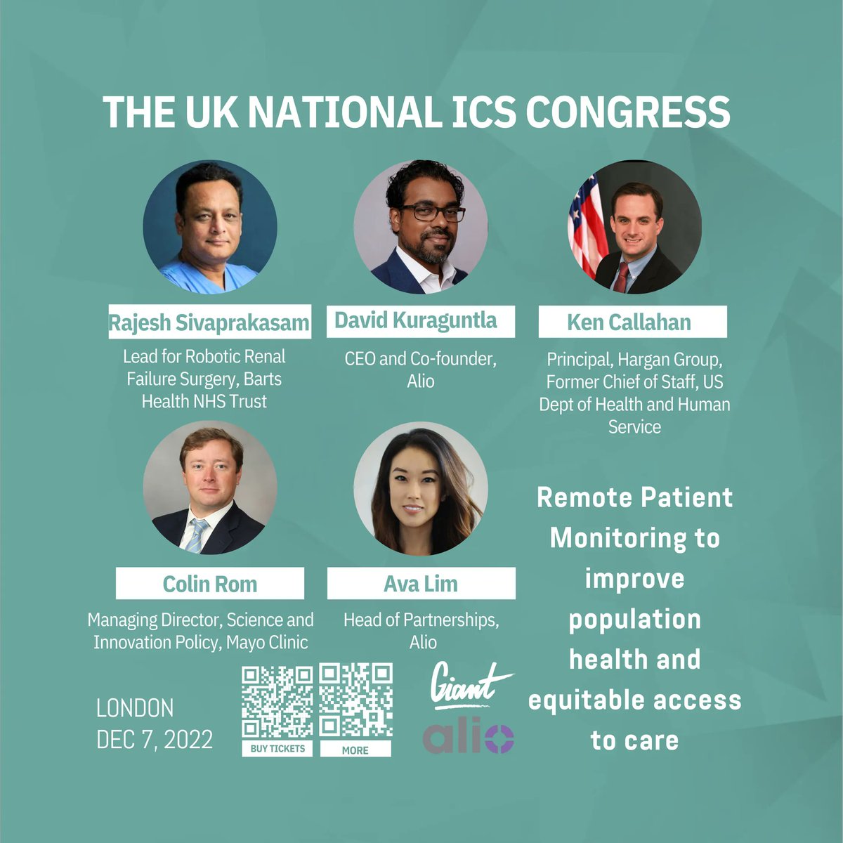 GIANT Health Event (@giant_health) on Twitter photo Weโre delighted to announce a panel at #GIANT2022
Remote Patient Monitoring to improve population health & equitable access to care
๐๏ธ <a href="/Sivaprakas4m_R/">rajesh sivaprakasam</a> @nhsbartshealth
๐๏ธ <a href="/jklasser/">Dave Kuraguntla</a> <a href="/WeAreAlio/">Alio</a>
๐๏ธ @KCals216
๐๏ธ <a href="/CF_Rom/">Colin Rom</a>
๐๏ธAva Lim <a href="/WeAreAlio/">Alio</a>
๐ <a href="/TheBDC/">Business Design Centre</a>
๐
7 Dec
๐๏ธgiant.health/tickets Weโre delighted to announce a panel at #GIANT2022
Remote Patient Monitoring to improve population health & equitable access to care
๐๏ธ <a href="/Sivaprakas4m_R/">rajesh sivaprakasam</a> @nhsbartshealth
๐๏ธ <a href="/jklasser/">Dave Kuraguntla</a> <a href="/WeAreAlio/">Alio</a>
๐๏ธ @KCals216
๐๏ธ <a href="/CF_Rom/">Colin Rom</a>
๐๏ธAva Lim <a href="/WeAreAlio/">Alio</a>
๐ <a href="/TheBDC/">Business Design Centre</a>
๐
7 Dec
๐๏ธgiant.health/tickets