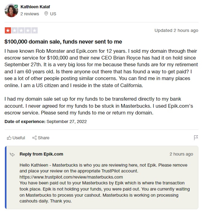 <a href="/DomainNameWire/">DomainNameWire.com</a> Check out this response from Epik to a investor who is waiting to be paid:
