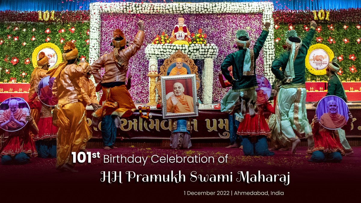 BAPS's tweet photo. 101st Birthday Celebration of HH Pramukh Swami Maharaj, Ahmedabad, India https://t.co/6igXCkmxTW https://t.co/Q0ZQhdAQhp