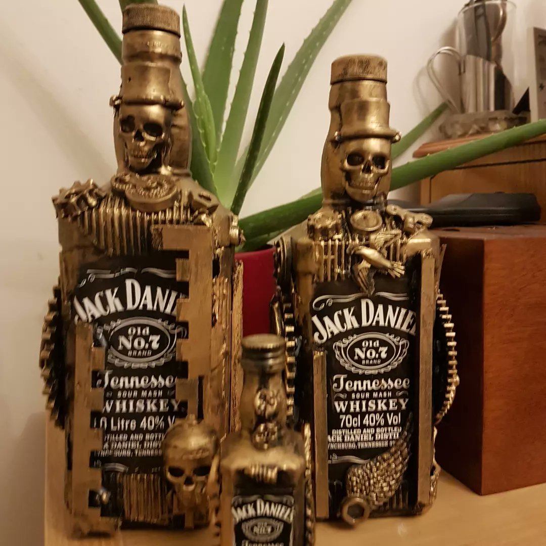 twfsteampunk's tweet photo. Set of 3 includes 1.0 ltr , 70 cl and a miniature £55.00 plus postage
Designed by myself Totally Wild For Steampunk
#thanet #margate #broadstairs #Ramsgate #Steampunkbottle #upcyclebottle #jackdaniels #whiskybottle #Steampunkbottle https://t.co/w7O9qCa713
