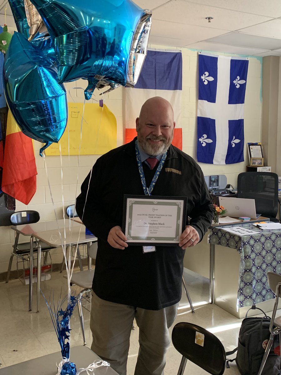 GoWHS_DrFike's tweet photo. Congratulations to Dr Mack who was named Dual Credit educator of the year by the ILACEP organization. We are so proud of him, and know this is so well deserved!! 💜💛 https://t.co/nBfyoDoNY4