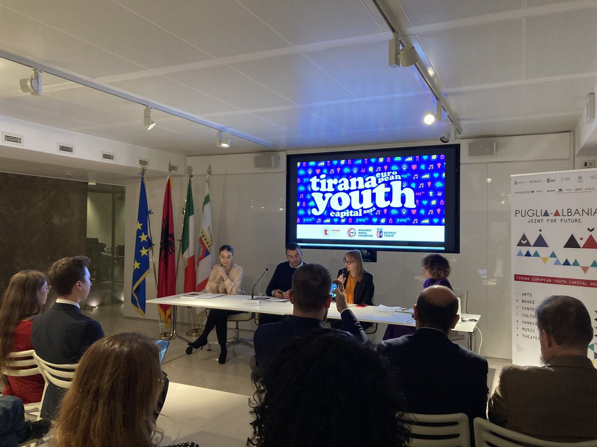 @tiranaeyc and @RegionePuglia joining forces to build on the legacy of the #europeanyouthcapital 👈🏻 title, and overcome the common challenges 🚧 faced by their people and territories, which are now closer than it was ever imagined 🤝

@kluarasi 
@ADelliNoci 
@Youth_Forum
