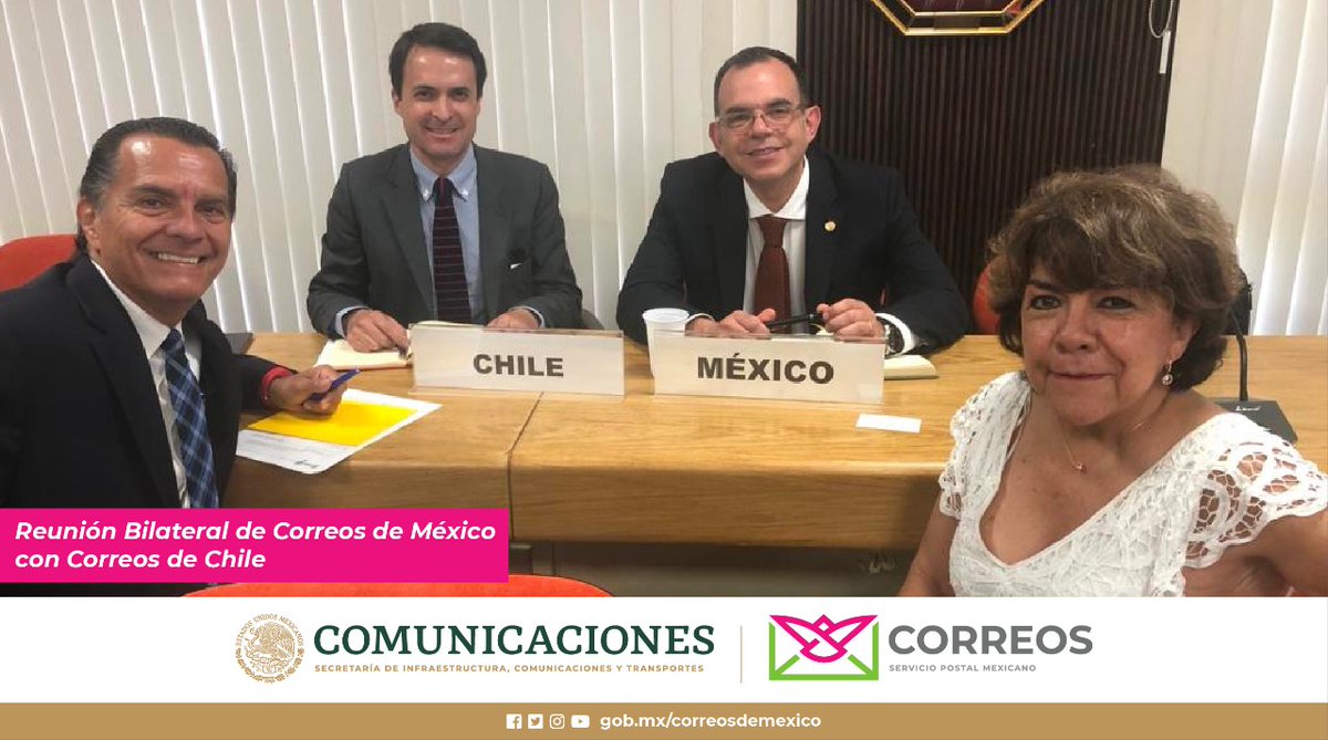 Reunión bilateral México 🇲🇽 Chile 🇨🇱 donde exploramos oportunidades para el desarrollo del comercio electrónico entre ambos operadores designados.
<a href="/Union_UPAEP/">Unión Postal de las Américas, España y Portugal</a>
@SCT_mx