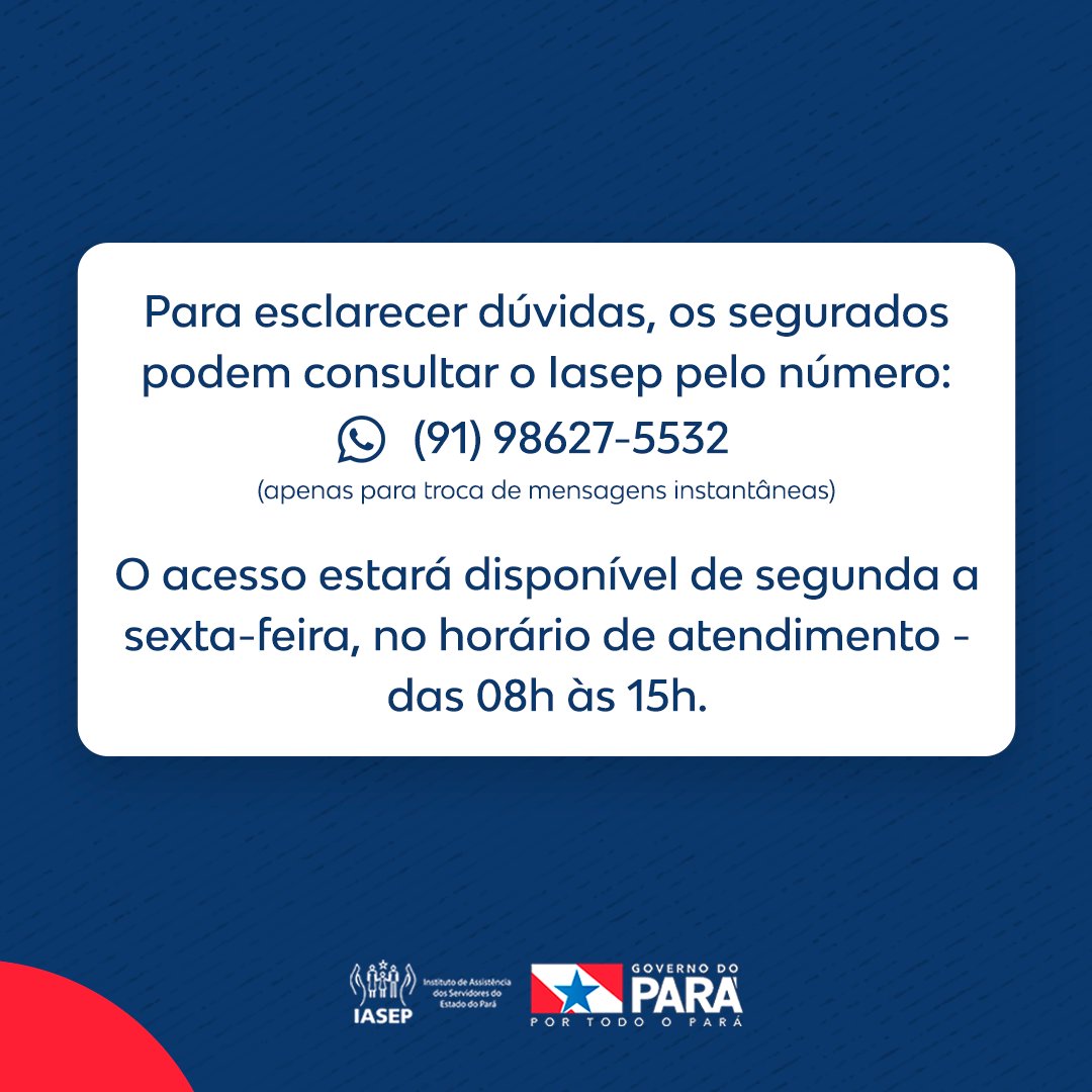 Iasep_PA's tweet photo. Nesta quarta-feira (30), o Iasep encerrou o recadastramento 2022 dos servidores públicos estaduais e seus dependentes inscritos no plano.

Quem fez o recadastramento, mas apresenta pendências, será convocado para regularizá-las. Aqueles não fizeram também serão convocados. https://t.co/MsRSAd39xC