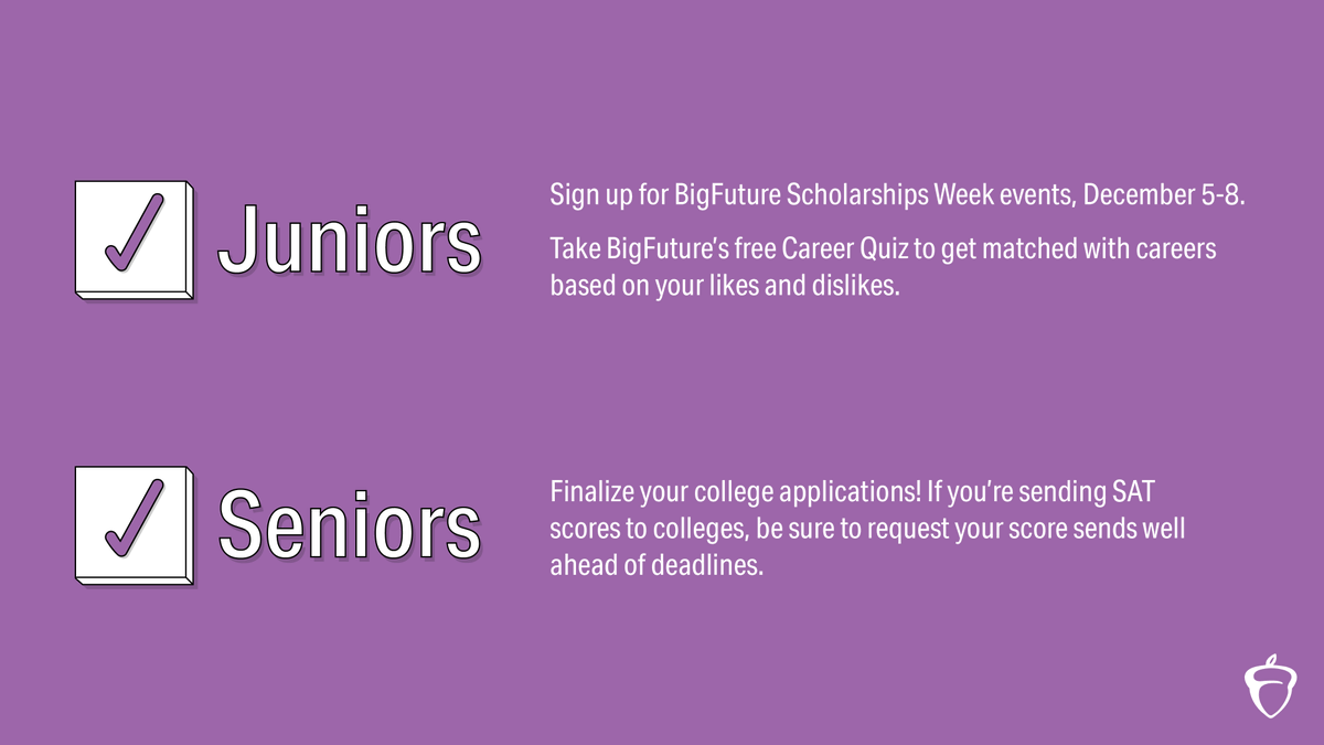 CollegeBoard's tweet photo. Finish your 2022 college planning strong with these December to-dos. https://t.co/OWnGXIltZV
