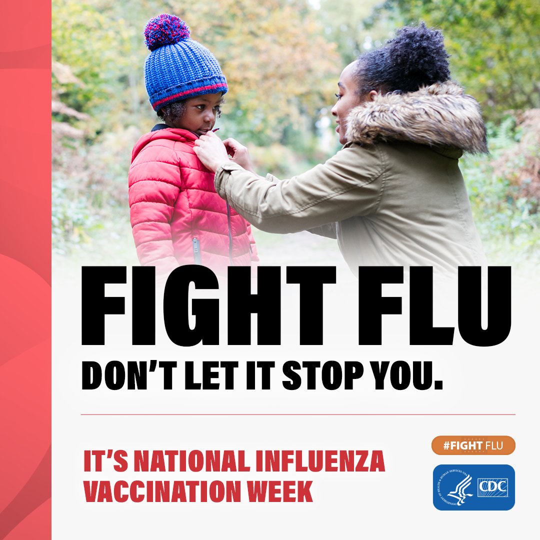 DeKalbCoHD's tweet photo. It’s the season for family, but also for flu. National Influenza Vaccination Week is your reminder that there’s still time to get a flu vaccine and fight flu. Protect yourself and the ones you love from flu illness. Get a flu vaccine today. https://t.co/bHFHww8YL4