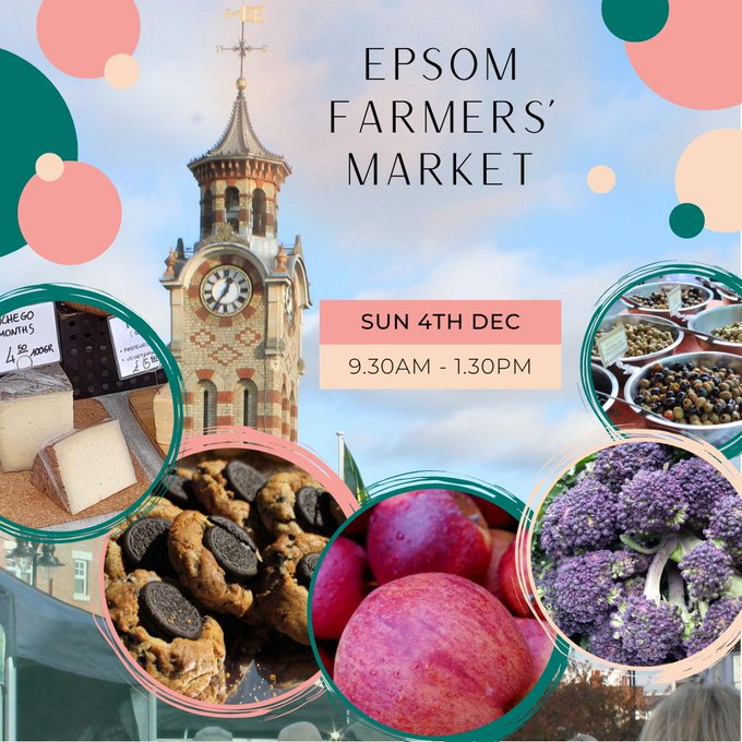 Monthly Farmers Market in Epsom @surreymarkets #loveyourmarket #EpsomFarmersMarket last one of 2022 this Sunday