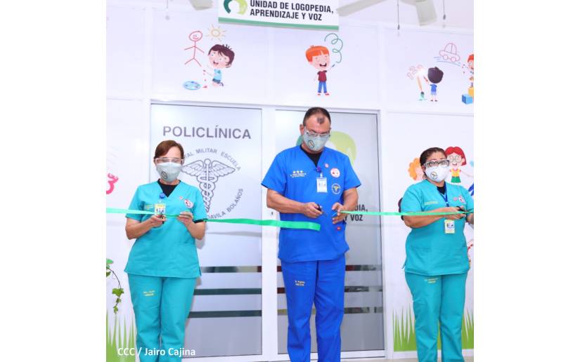 El Hospital Militar Dr. Alejandro Dávila Bolaños dio por inaugurada la nueva área Logopedia, Aprendizaje y Voz.