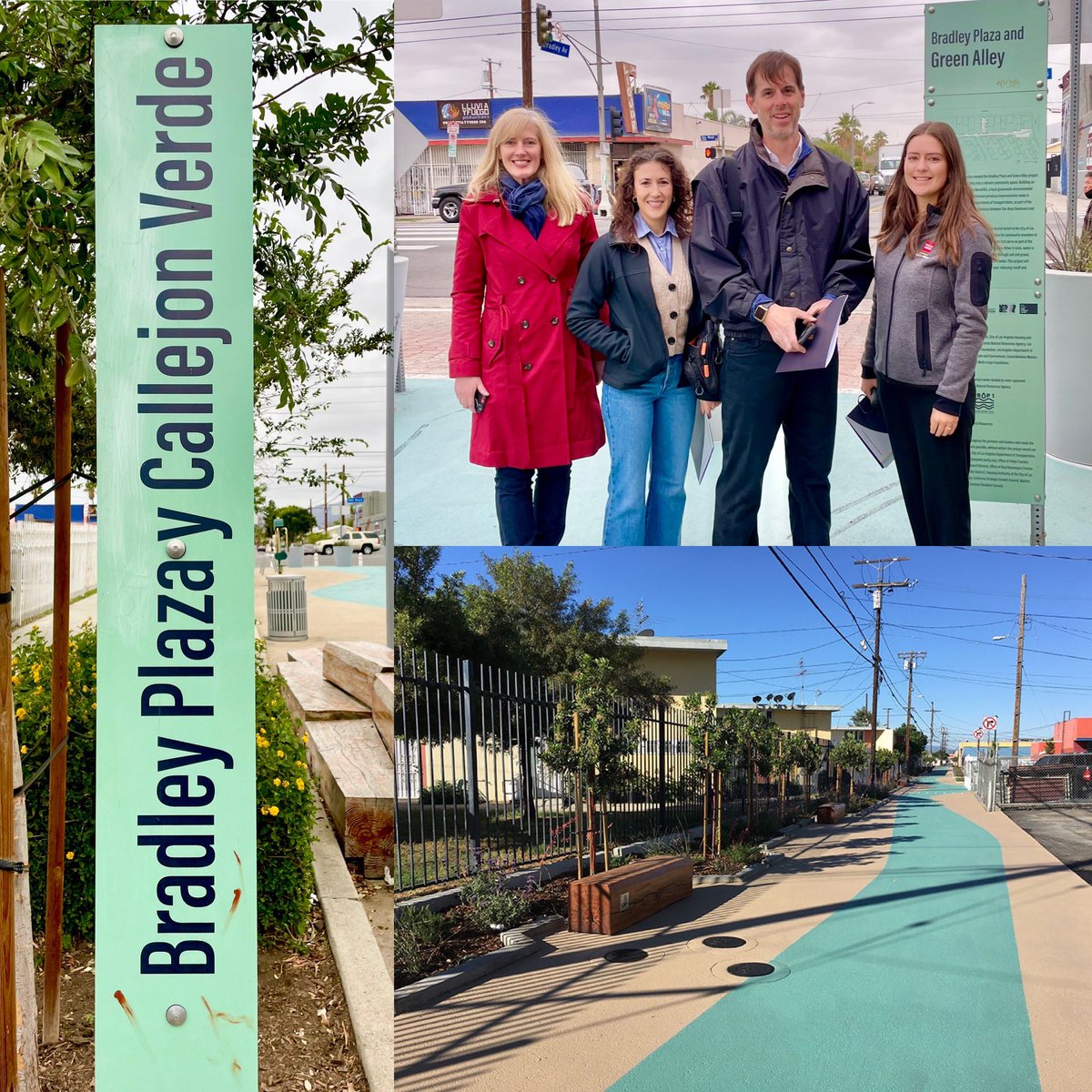 G_InTheCity's tweet photo. In LA with our partner Wells Fargo touring Bradley Plaza &amp; Green Alley a vibrant community space for the children and families of Pacoima; the project serves nearly 8,500 residents who live within a 10Min walk. https://t.co/e1P7gBdk1K