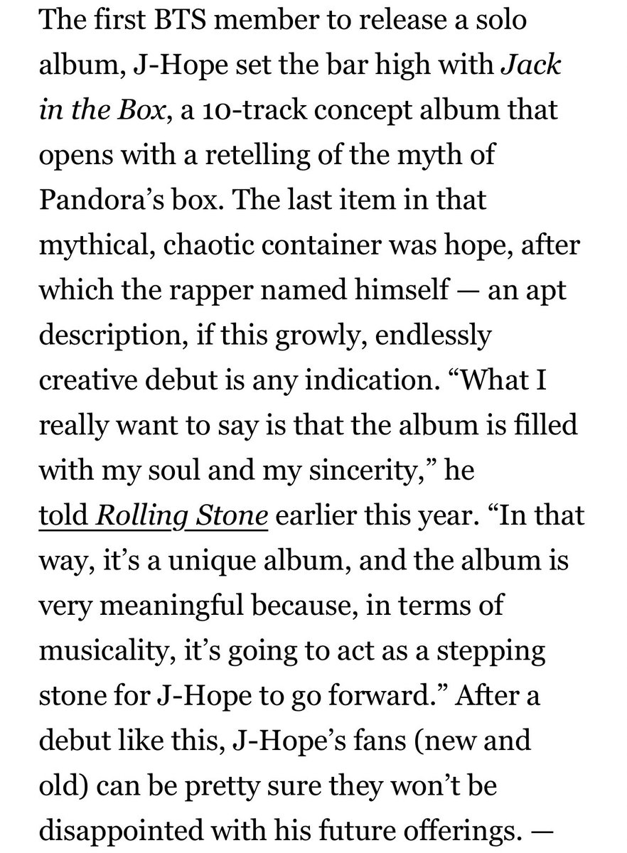 btschartdata's tweet photo. .@RollingStone named ‘Jack in the Box’ as the 9th best album of 2022! https://t.co/RhBMvmdEmG