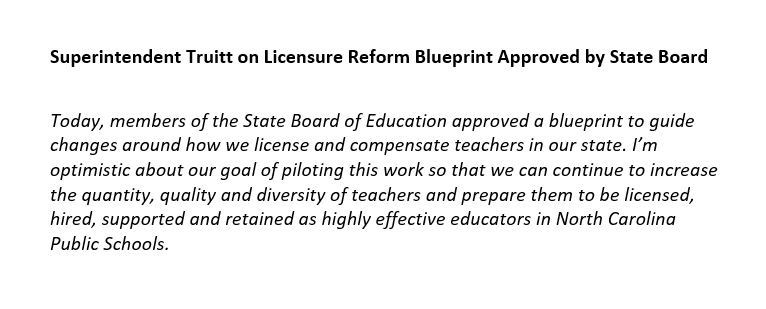 Former Superintendent of Education, NC tweet media