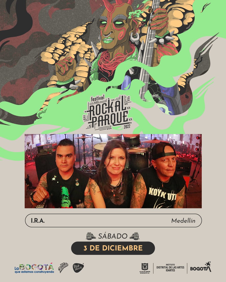 rockalparquefes's tweet image. Este fin de semana prepárate para la descarga de hardcore punk con las bandas más representativas de varios continentes y del movimiento punk de nuestro país en #RockAlParque2022

@realDISCHARGE, @LasUltrasonicas, @Infexionrapunk y @PesteMutantex 💥🤘🏼😈

👉🏼rockalparque.gov.co/2022/programac…
