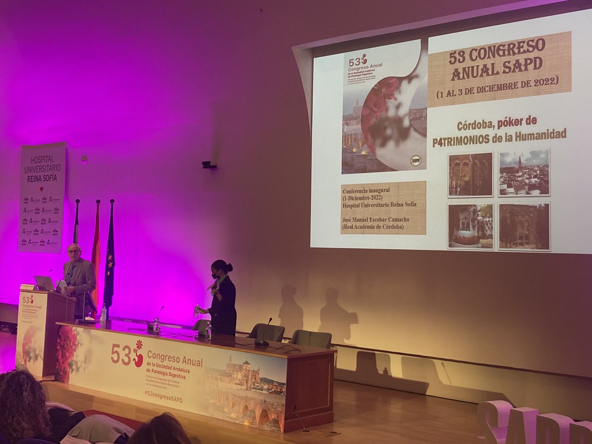 jmbeni83's tweet photo. Que mejor q acabar el primer día del #53congresoSAPD con la conferencia inaugural “CÓRDOBA: PÓKER DE P4TRIMONIOS DE LA HUMANIDAD” a cargo del profesor JM Escobar @sapdes @HUReinaSofia https://t.co/YaFXGqM4CF