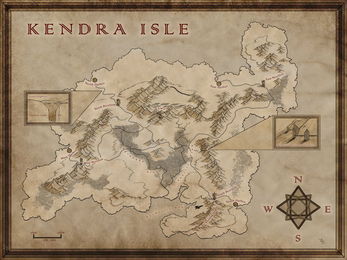 Howdy! Had fun working on this project for an author. Map of Kendra Isle : From the book series based on the fantasy world of RûR. Enjoy! #cartography #map #maps #mapping #worldbuilding #fantasymaps #fantasyart #writing #authors #fantasy #fantasyworld #art #drawing #sketch