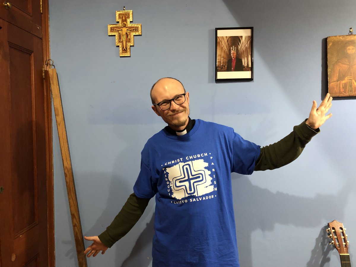 As modelled by our curate @diacono_steve we have some beautiful t shirts designed by @ascensionbalham for #bubblechurch volunteers so if you're interested in helping, drop a message to curate@christchurchbr.org.uk. Your #family can book a #nativity spot at bubblechurch.org