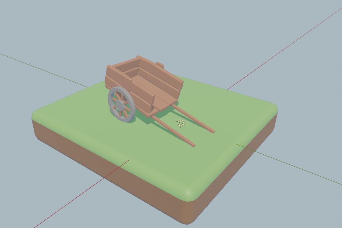 ThinMatrix's tweet image. Working on some models for the new town area, where you'll go to sell your harvested crops and buy more equipment for your farm. #gameart #indiegame