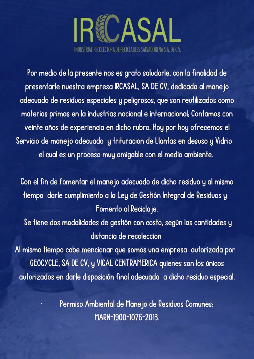 Manejo adecuado de Residuios Especiales