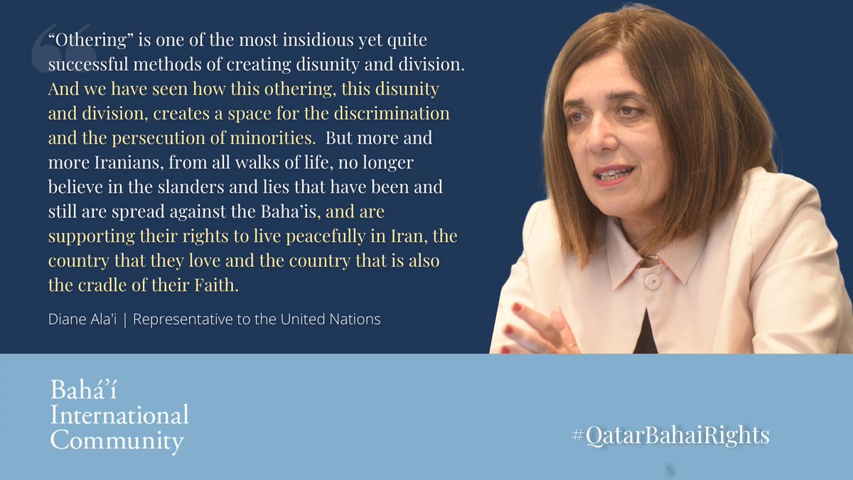 Our Representative <a href="/DianeAlai/">Diane Alai</a> spoke at the United Nations Forum on Minority Issues today on the human rights of the #Bahai community in #Iran and their commitment to live and serve the country they love.

#HumanRights #UNMFI