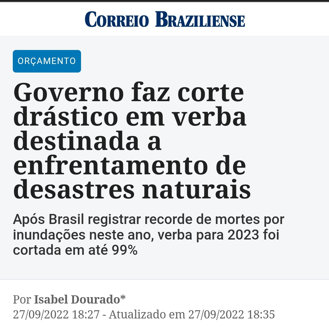 lazarorosa25's tweet photo. Vários estados do país sofrendo com as fortes chuvas. Não esqueça! Bolsonaro cortou 99% da verba destinada para prevenção de desastres naturais. https://t.co/jsoRaL1gk9