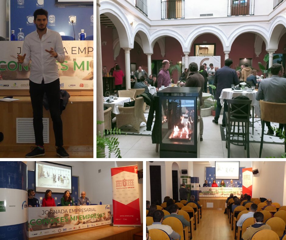 Hoy  disfruntamos de una Jornada #Empresarial en #Utrera.
Confederación Empresarios  Sevilla, Prodetur Diputación Sevilla, Ayto Utrera Círculo Empresarial Negocios Sur.
Las empresas presentaron su actividad, con audiovisuales y luego  desayuno #Networking en Palacio San Fernando.