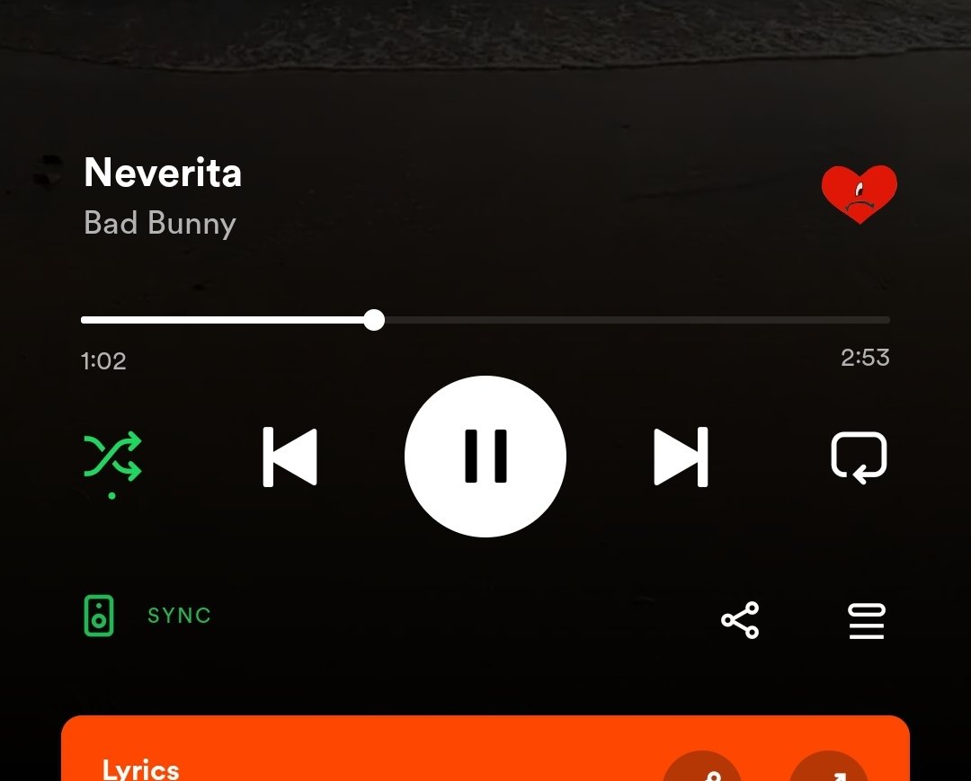 When you like a bad bunny song on Spotify the heart turns into the heart from the album!