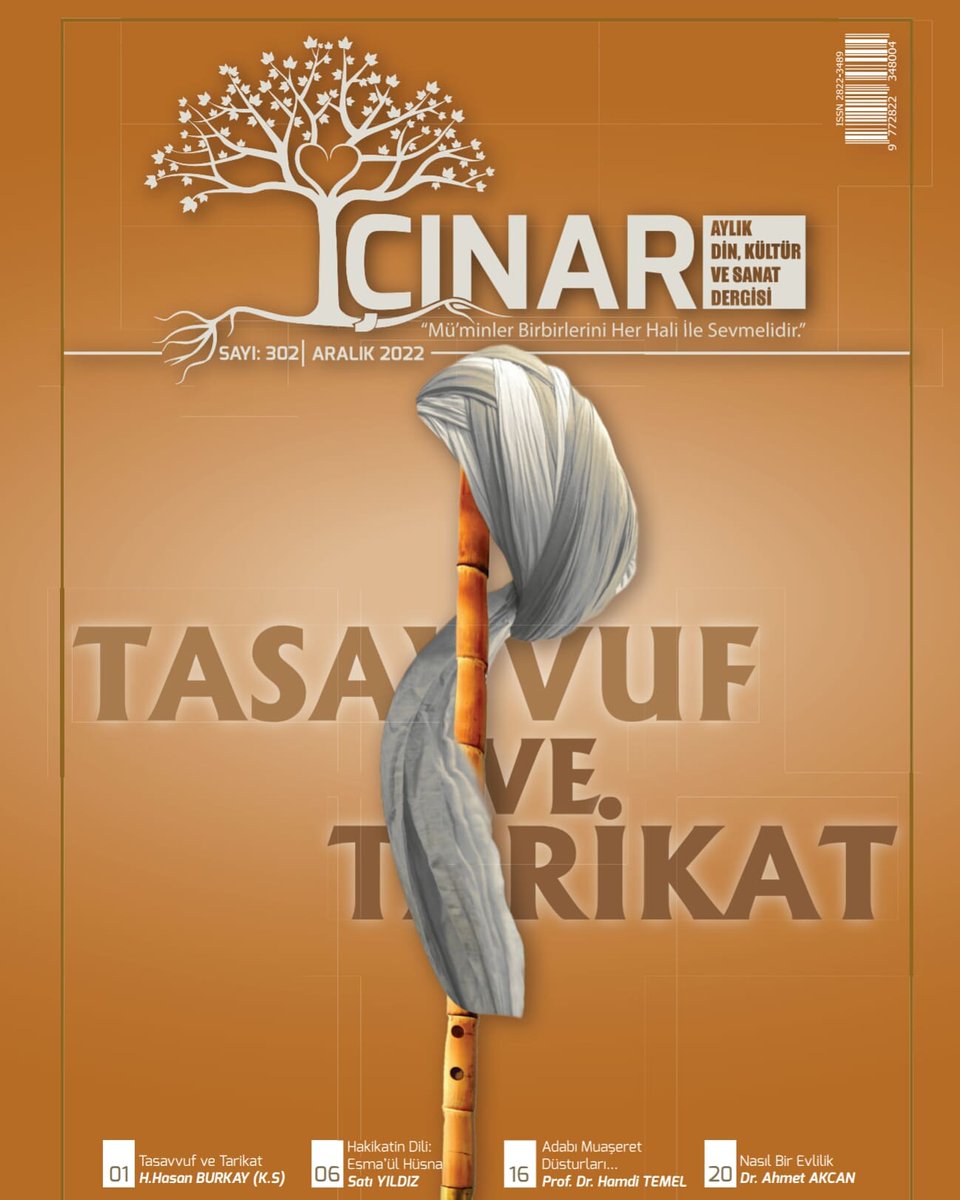 turdebdergi's tweet photo. Çeyrek Asrı Geride Bırakan"@CinarDergisi
 #Aralık2022/302.Sayısı, 
TASAVVUF VE TARİKAT
Kapak Manşeti İle Çıktı! 
#ÇınarDergisi 
Hayırlı Olsun!
#TÜRDEB
#Tasavvuf
#Tarikat https://t.co/WzhPVcp7ek