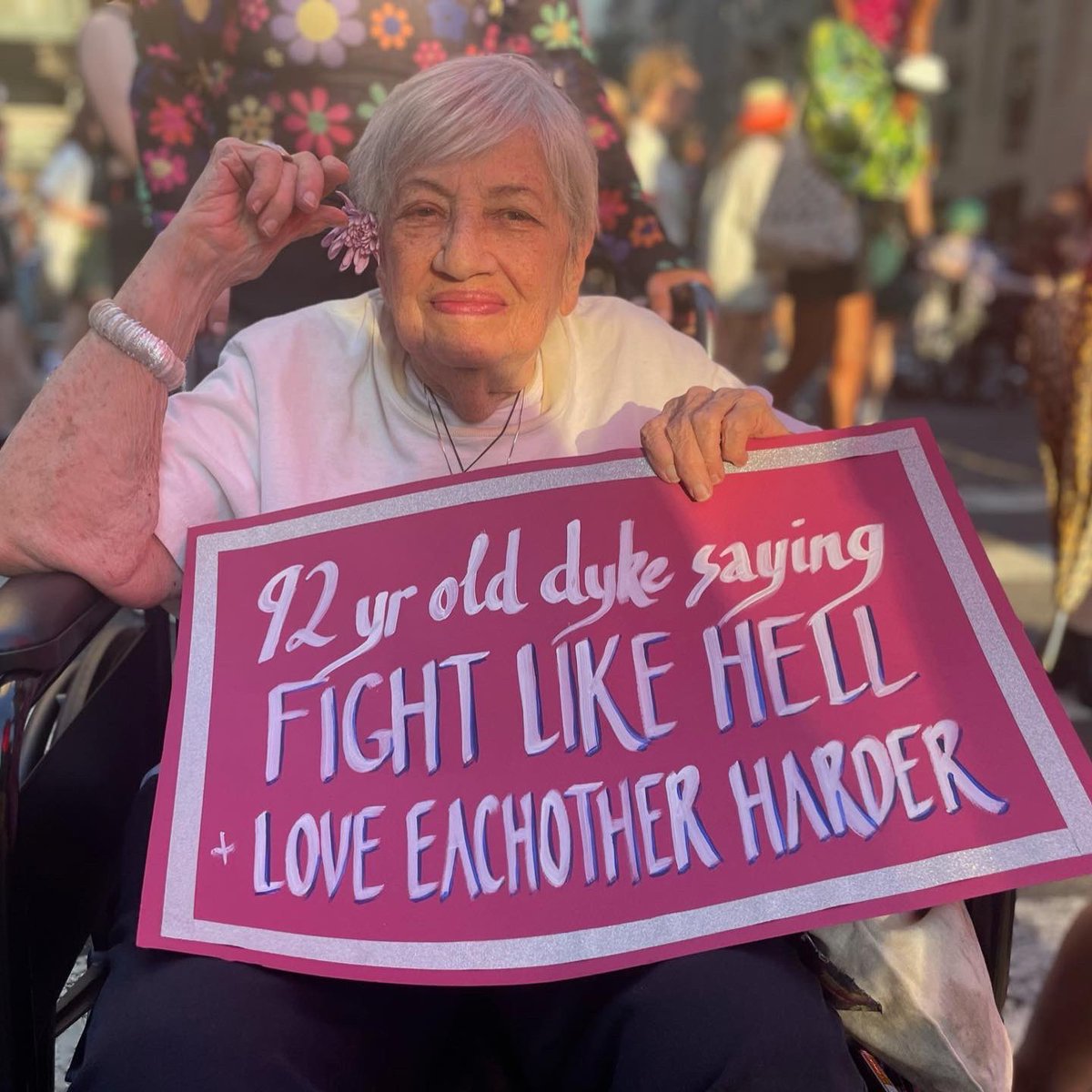 With full and heavy hearts, we want to share with you all that Shatzi Weisberger, The People's Bubbie, 92-year-old antizionist Jew, lesbian, abolitionist, nurse, and lifelong organizer died last night. 

We love you so much, Shatzi. We'll keep fighting like hell in your honor. ❤️