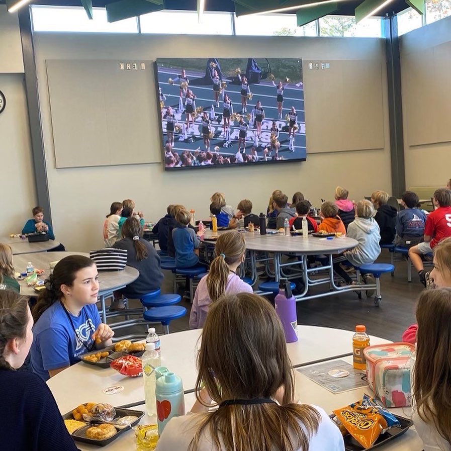 bwfelementary's tweet photo. Our students had the chance to watch the high school’s pep rally today. Go Spartans! https://t.co/y0YyrnuF5r