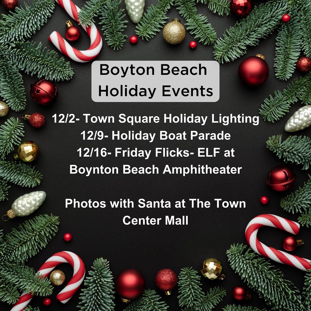 Remax_FLRealtor's tweet photo. It’s the most wonderful time of the year! 🎄

From Delray Beach- Port St. Lucie, here are fun holiday events for the whole family! Which are you most excited for? 🎅🏼☃️ https://t.co/0V86iSeR2I