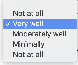 In this year's letter of recommendation wackiness...what is this scale ordering?! And why is "Not at all" repeated twice?!